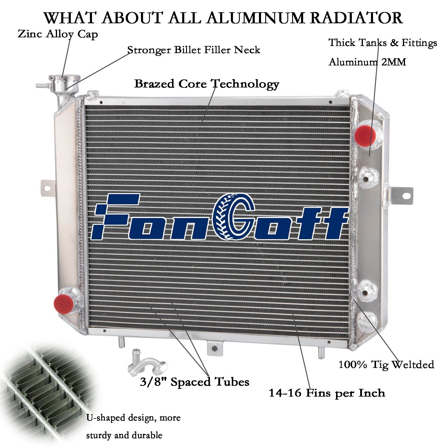 3 Row Aluminum Radiator Fits Komatsu Allis Kalmar Forklift AT 3EB04A5111 8761212