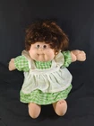 Cabbage Patch Kids Doll 1978 1983 Green Gingham Dress Bloomers  Red Brown Hair