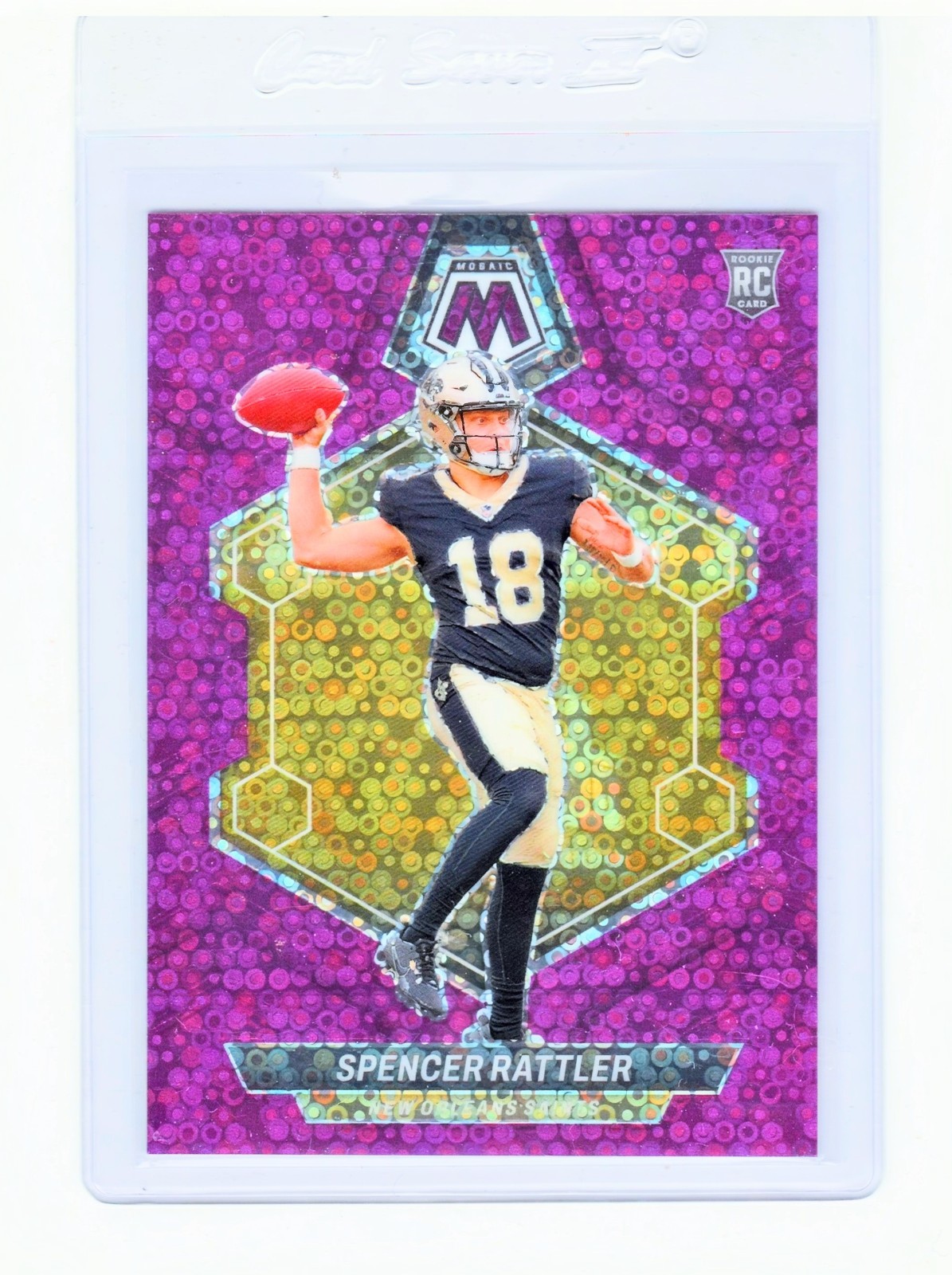 🏈2024 Panini Mosaic Rookies Spencer Rattler #393 Purple Disco /50 (RC) Saints🏈
