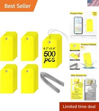 500 Pieces Plastic Shipping Tags with Wire Waterproof Hang Tags Heavy Duty Label