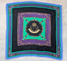 Vintage Lauren Ralph Lauren Silk Scarf HOLES Equestrian Belt Crest 40" LXVII