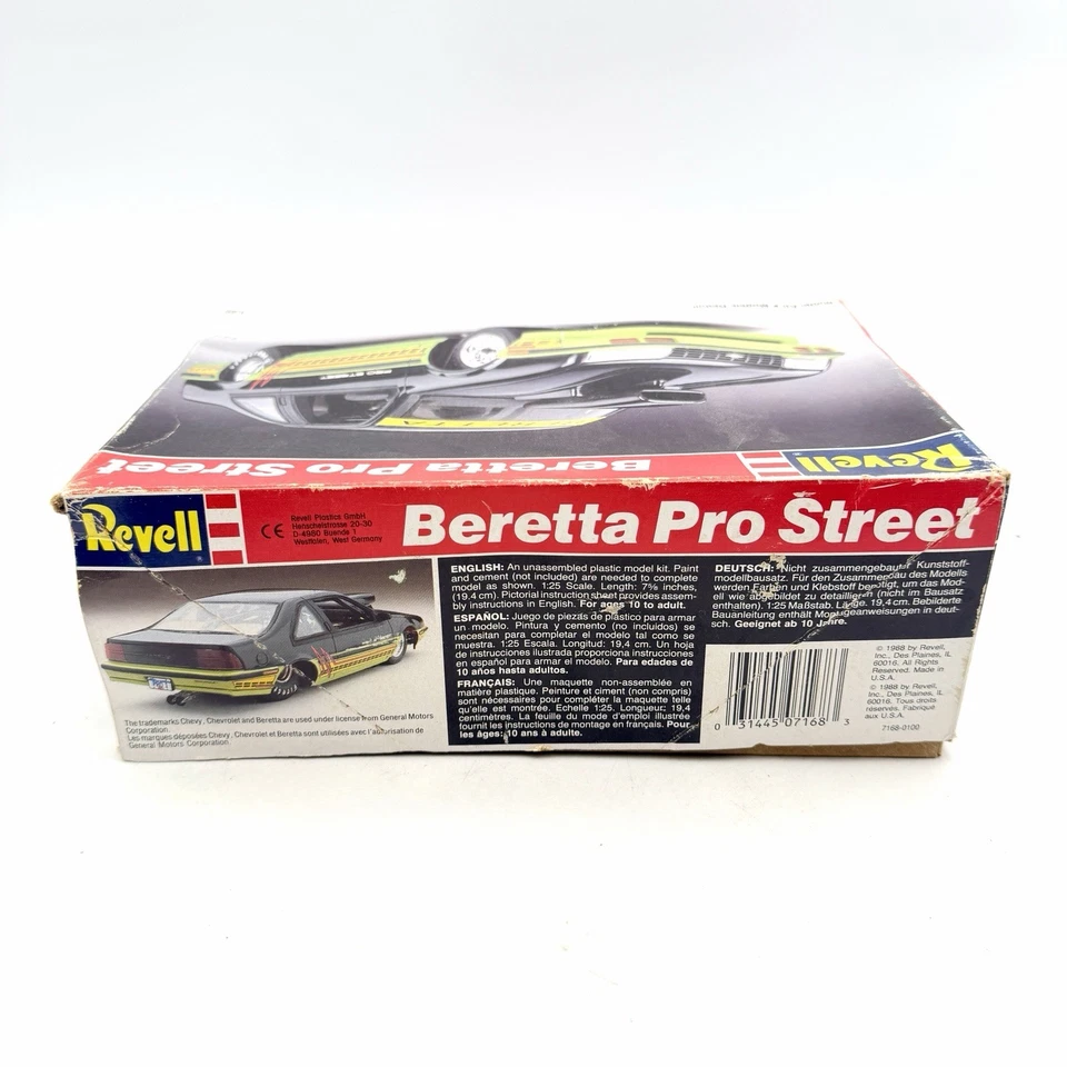Revell 1/25  Chevy Beretta Pro Street #7168 OOP/HTF/RARE - Open Box - Image 4 of 4