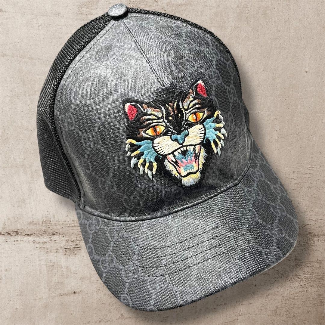 GUCCI logo angrycat trucker cap | eBay