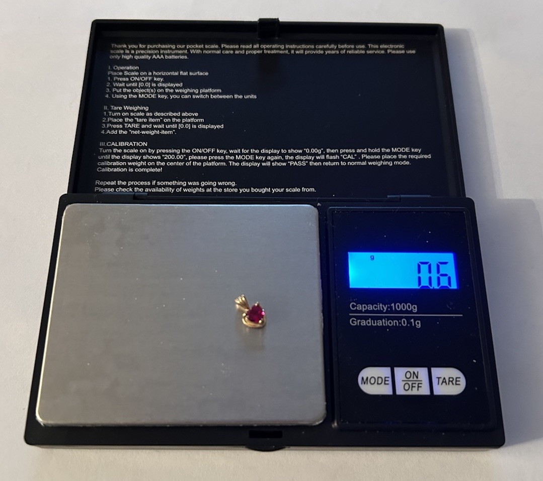 0.6 Grams 10K Yellow Gold TINY TINY Ruby Heart Pe… - image 7