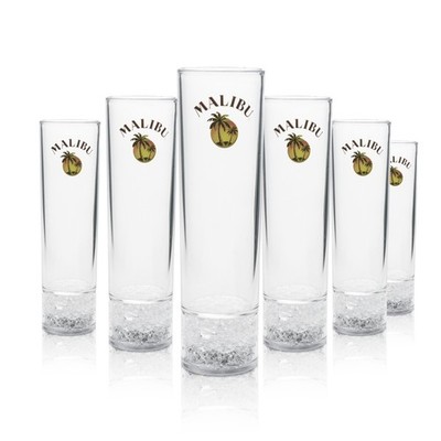 6x Malibu Kunststoff Glas LED Steinchen Boden beleuchtet Cocktail Gläser Licht
