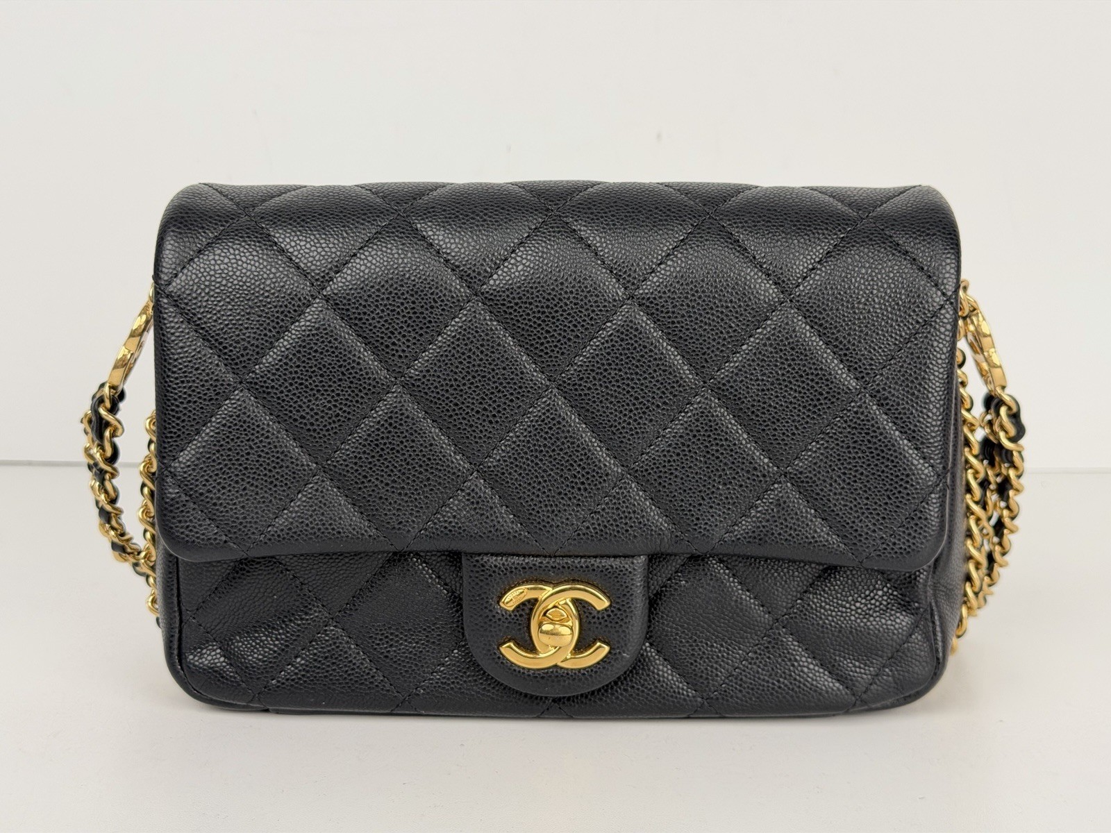 Chanel CC You Flap Bag in Black Caviar Leather B1 thumbnail 2