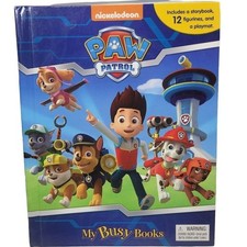 Nickelodeon Paw Patrol My Busy Books Kids Blue Storybook 11 Figures Playmat