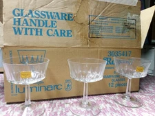 Vintage 1970s Luminarc Regency D'Arques France Stemware Set Of 12