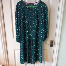 BODEN Aurelia Tunic Dress in Heathland Green and Pink W0003 SIZE UK 14L VGC