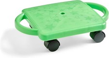 Green Indoor Scooter Board W/ Handles Sit Down Floor Scooter Gym Activities Kids