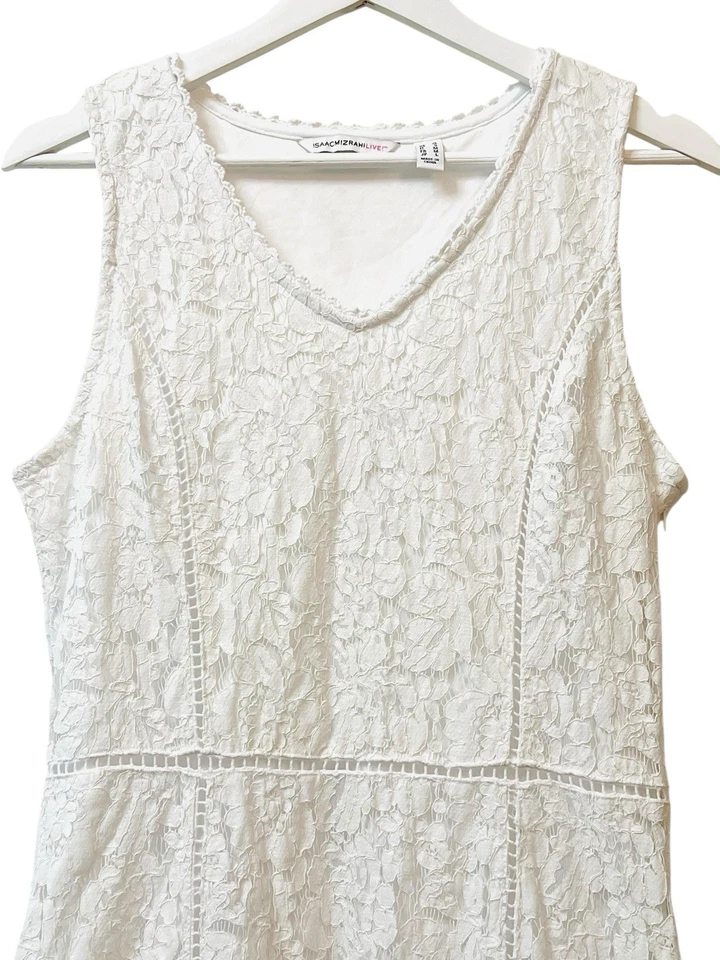 Isaac Mizrahi живой женщин Midi платье белый цветочный кружевной оверлей без рукавов размер S - Изображение 4 из 4