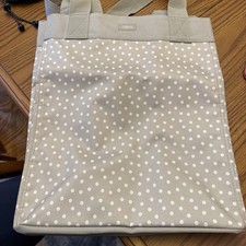Thirty One Tote Bag Gray And White Polka Dot Organization