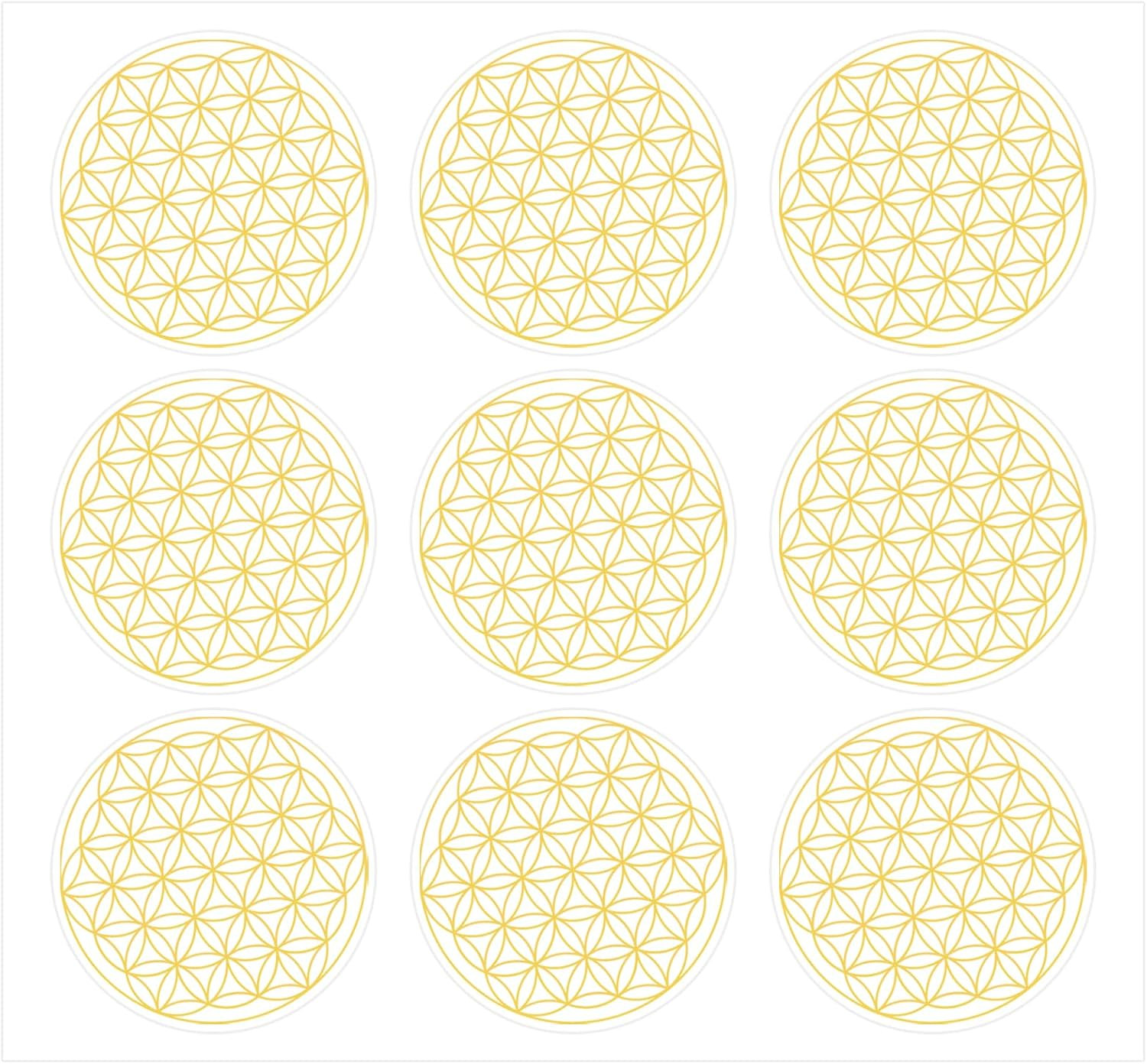 153 Lebensblume Sticker Gold Selbstklebend Spirituell DIY Geschenk Deko