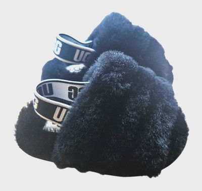 UGG Australia Fluff Yeah Slide Slippers Baby US Size 6  Black ~ Benefits Charity