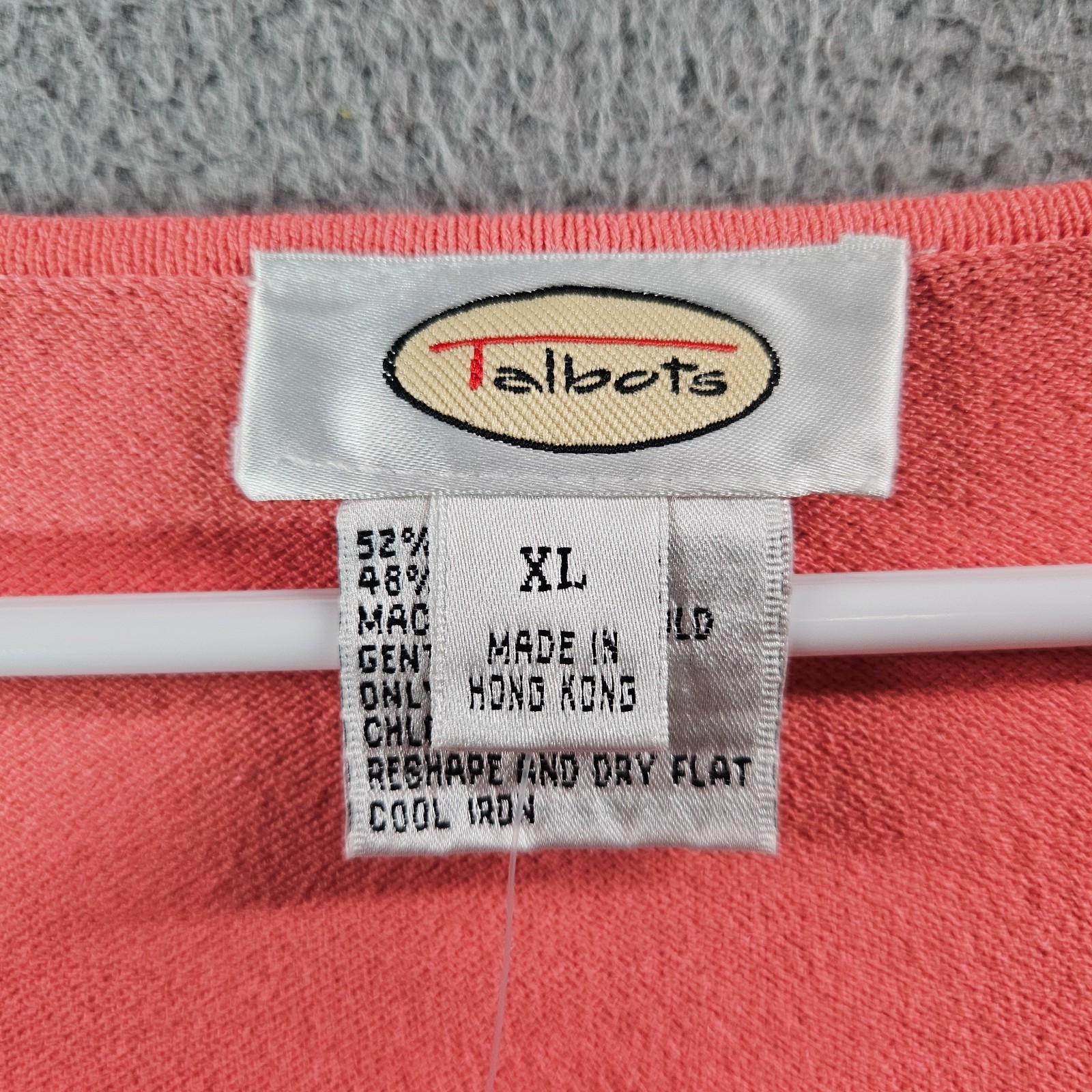 $68 NEW VTG Talbots Knit Top women XL Elastic Waist 3/4 Sleeve Punch Peach