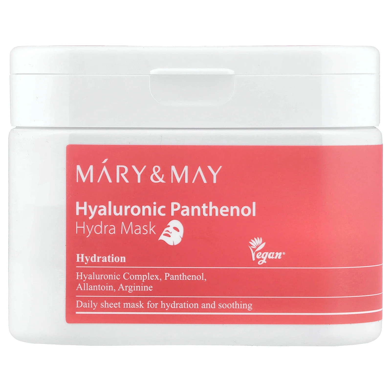 Гиалуро пантенол, маска Hydra Beauty Mask, 30 листов, 14,1 унции (400 г)