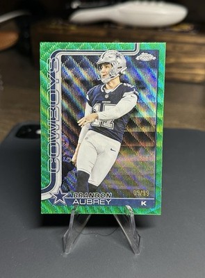 2025 Topps Chrome Brandon Aubrey Green Pulsar Refractor /99 #81