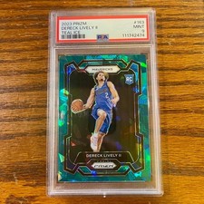 Dereck Lively II 2023 Prizm Teal Ice #163 /225 Dallas Mavericks PSA 9