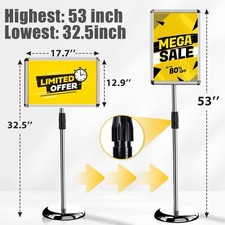 Heavy-Duty Pedestal Poster Sign Holder Floor Standing Outdoor and Indoor