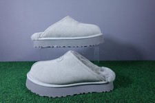 UGG Shearling Mule Slipper Shoes Womens Size 10 Gray Suede Platform Fuzzy Cozy