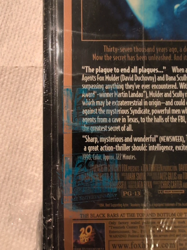 The X-Files Movie VHS 1998 Widescreen Clamshell New Sealed *See Notes* - Image 3 of 4