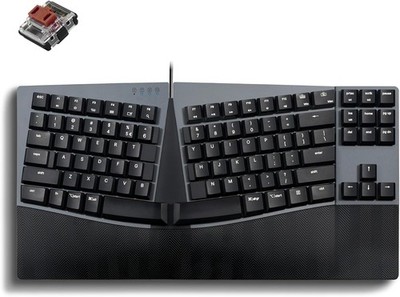 Perixx PERIBOARD-335 Wired Compact Ergonomic Mechanical Keyboard Brown Switch