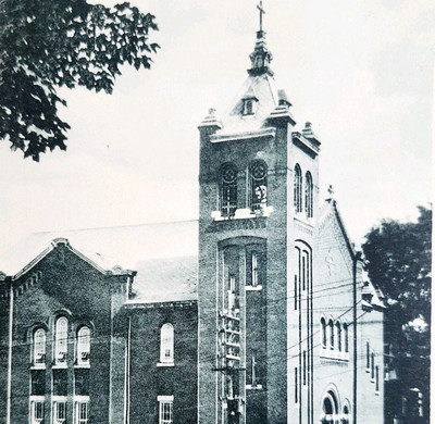 C1915 St Patricks Church Downtown Sherbrooke Quebec Photogravure Canada DWMM5