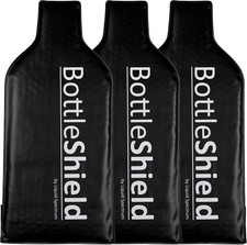 Bottle Shield Reusable Wine Protector Travel Bag 3-Pack - Bubble Cushioning...