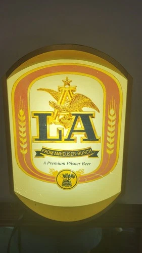 VINTAGE 1984 LA ANHEUSER BUSCH-A PREMIUM PILSNER LIGHTED BEER SIGN rare bar pub