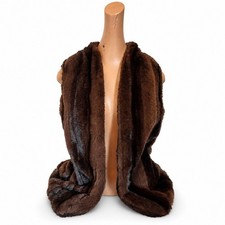 Womens Chocolate Brown Faux Rabbit Fur Vest -...