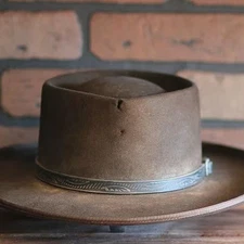 100% sheep felt hat fashion pork pie top woolen hat