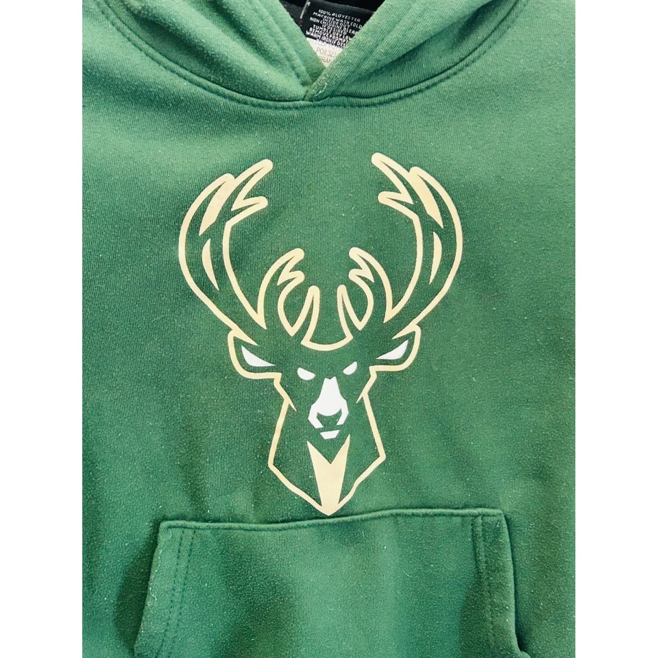 Толстовка с капюшоном детская Milwaukee Bucks NBA зеленый пуловер молодежная толстовка размер 8 - Изображение 2 из 4