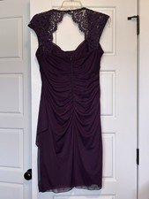 Xscape Women's Purple Size 10 With Lace Cocktail Dress