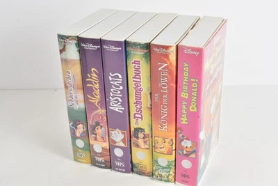 6x Disney VHS Set König der Löwen Aladdin Dschungelbuch Aristocats Schneewittche - Bild 1 von 4
