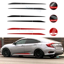 Sports Racing Stripe Car Door Side Skirt Vinyl Sticker For Honda Civic 10th Gen