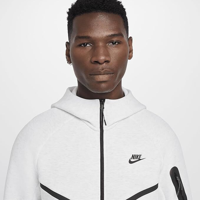 Nike Tech Fleece Windrunner Hoodie Birch Heather White Black