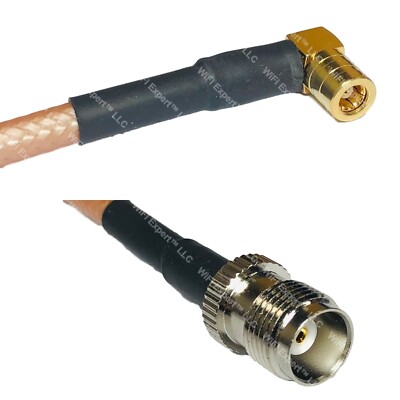 RG400 SMB FEMALE ANGLE to TNC FEMALE RF Cable FAST-SHIP LOT