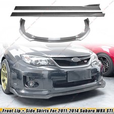 For Subaru Wrx Sti 2011-2014 Cs2 Carbon Style Front Bumper Lip Side Skirts
