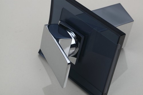 Bathroom Basin Sink Waterfall Spout Faucet 1 Hole Chrome Black Glass Mixer Taps - Picture 6 of 10