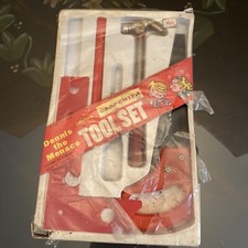 DENNIS THE MENACE CARPENTER TOOL SET IN BOX RARE 1960  s HELM TOY CO HANK KETCHAM