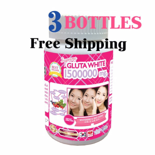 3 Bottles White Gluta Supreme 1500000 Mg V Shape Face Whitening Anti Aging - Afbeelding 1 van 8