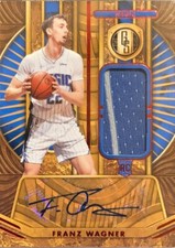 2021 Franz Wagner Panini Chronicles Gold Standard Rookie Jersey Autograph red 