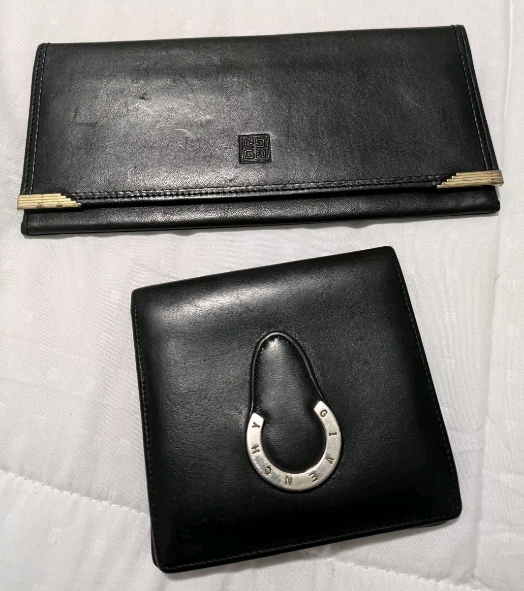 小物 Vintage Givenchy leather wallet Lot 2pcs AUTH GIVENCHY VINTAGE BI-FOLD LEATHER LONG And SHORT