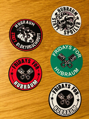 FRIDAYS FOR HUBRAUM FEINSTAUB PLAKETTE SET Aufkleber Sticker Fun Tuning OEM Se34