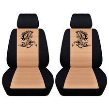 Car Seat Covers Fits A 2010 To 2014 Ford Mustang -tribal Horse Black And Tan