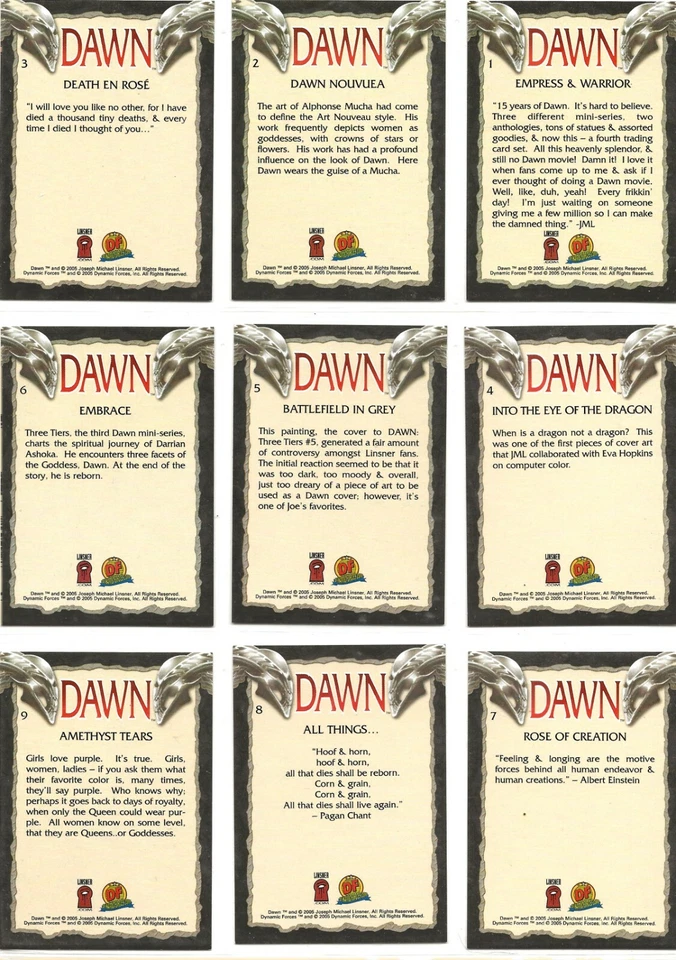 DAWN 15th ANNIVERSARY BASE / BASIC CARDS 1 TO 72 BY DYNAMIC FORCES CHOOSE - Image 2 of 4