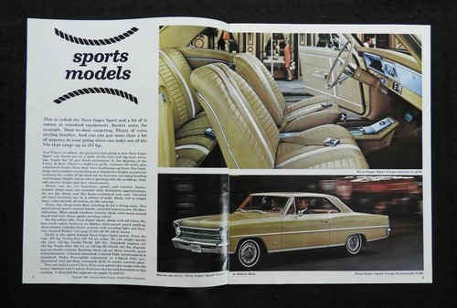 "1967 CHEVROLET CHEVY II NOVA" CONVERTIBLE HARDTOP BROCHURE CATALOG 327 4-SPEED - Picture 2 of 9