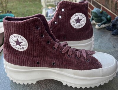 Converse Women s Run Star Hike Maroon Corduroy Platform Sneaker Shoes Size 11