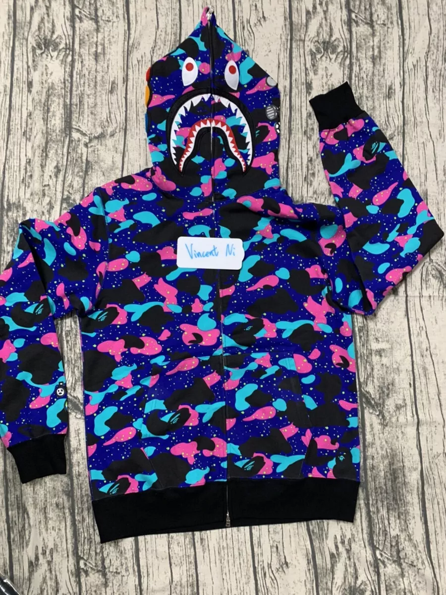 Bape x Kid Cudi Shark Full Zip Hoodie 'Navy' | Multi-Color | Men's Size 2XL