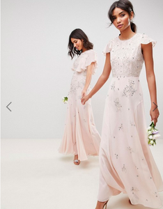 asos flutter sleeve maxi dress